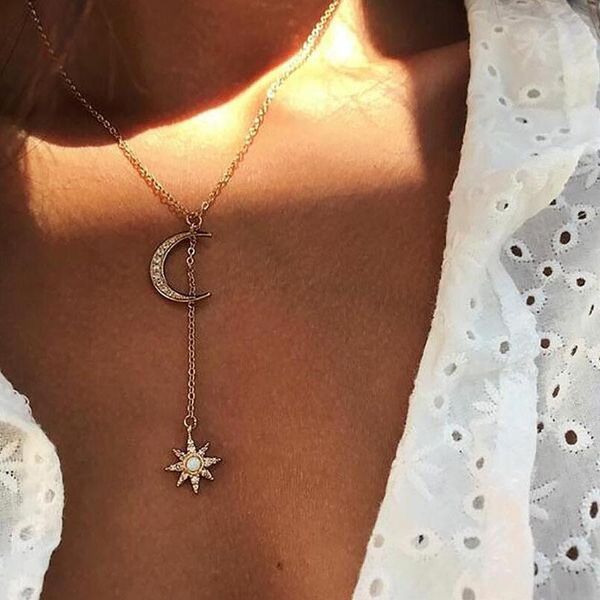 chains romantic gold color star moon necklace for women 2021 fashion long pendant chokers lady festival party jewelry gift, Silver
chains romantic gold color star moon necklace for women 2021 fashion long pendant chokers lady festival party jewelry gift, Silver