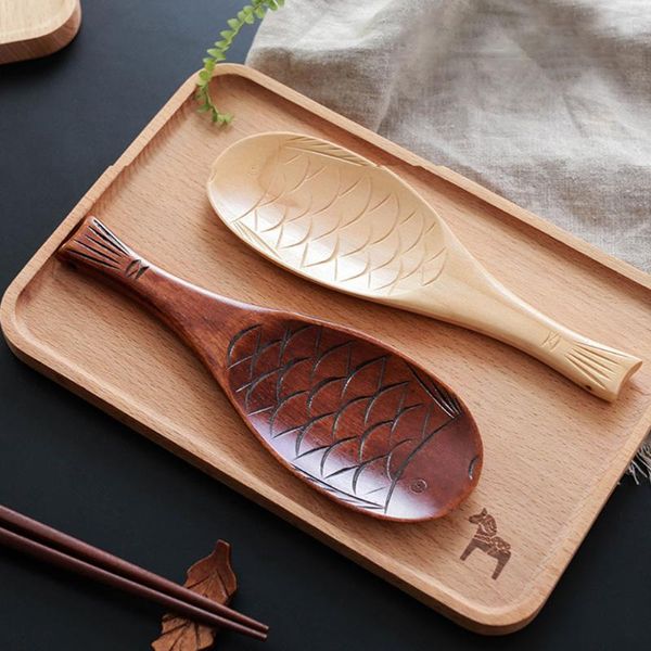 spoons creative wooden shovel rice spoon hand polished solid color fish shape scoop firm kitchenware for soup
spoons creative wooden shovel rice spoon hand polished solid color fish shape scoop firm kitchenware for soup