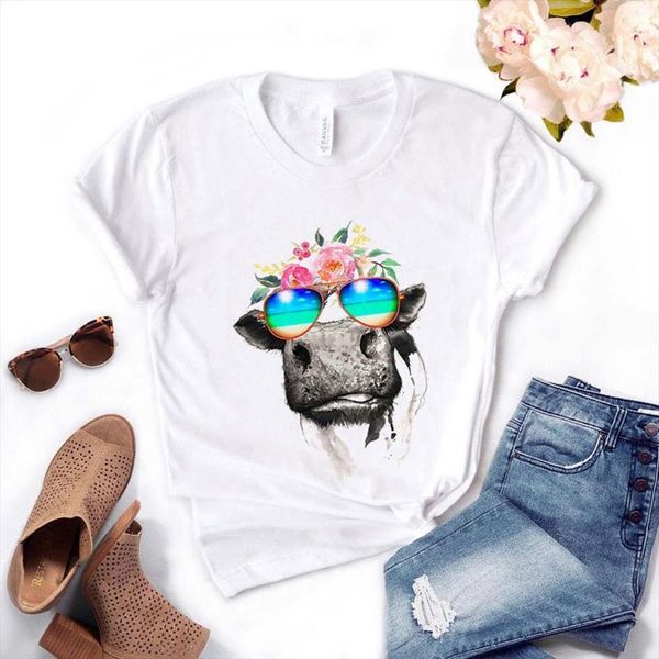 cow with sunglasses flower mens print and women cotton casual funny for lady yong girl tee drop ship, White;black
cow with sunglasses flower mens print and women cotton casual funny for lady yong girl tee drop ship, White;black