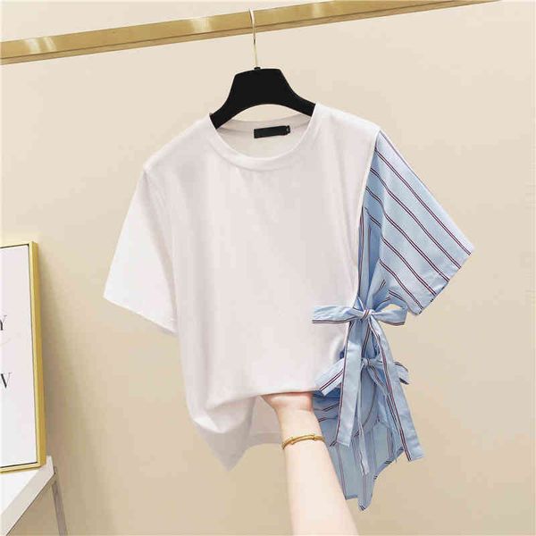 short-sleeved t-shirt women new summer korean-style wild cotton fashion ladies t shirts striped fashion women clothing 210421, White
short-sleeved t-shirt women new summer korean-style wild cotton fashion ladies t shirts striped fashion women clothing 210421, White
