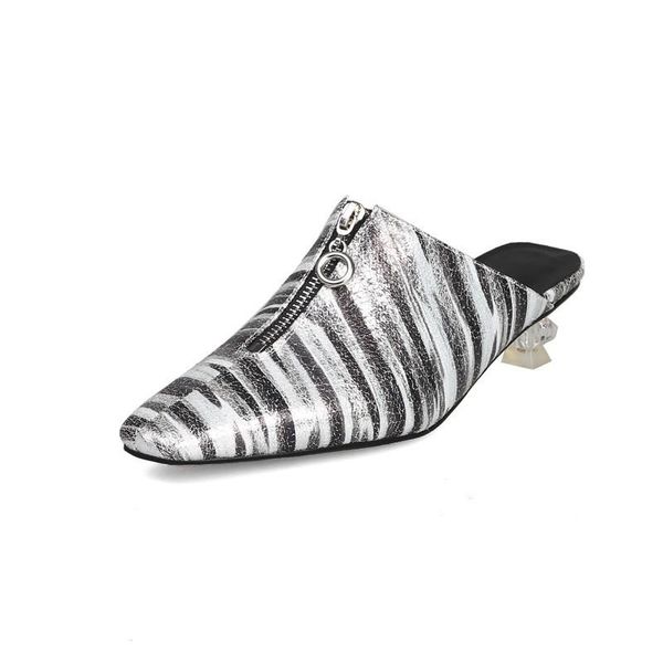 slippers fashion crystal med special heels woman slipper pointed toe leopard zebra pattern lady party summer slide, Black
slippers fashion crystal med special heels woman slipper pointed toe leopard zebra pattern lady party summer slide, Black