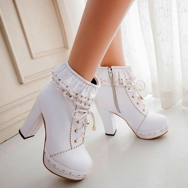 ladies ankle boots women shoes sweet lace lolita lovely cosplay platform high heels woman plus size 48, Black
ladies ankle boots women shoes sweet lace lolita lovely cosplay platform high heels woman plus size 48, Black