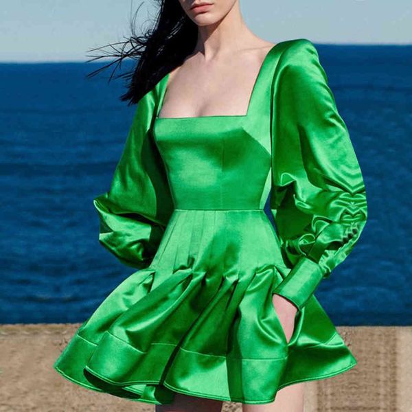 winter women green long lantern sleeve elegant dress ruffles slash neck club celebrity mini casual dresses 210423, Black;gray
winter women green long lantern sleeve elegant dress ruffles slash neck club celebrity mini casual dresses 210423, Black;gray