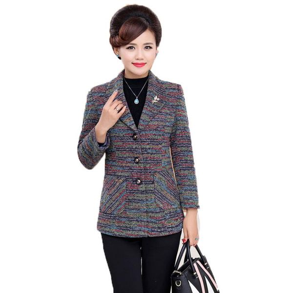 women's jackets 5xl plus size women spring autumn jacket coat fashion slim long-sleeved plaid outwear casual elegant overcoat mother dr, Black;brown
women's jackets 5xl plus size women spring autumn jacket coat fashion slim long-sleeved plaid outwear casual elegant overcoat mother dr, Black;brown