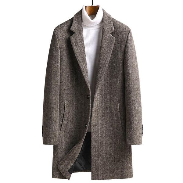 men's wool & blends autumn winter woolen coat slim mid-length trench thick jackets single-breasted casual suit jaqueta masculino 4xl, Black
men's wool & blends autumn winter woolen coat slim mid-length trench thick jackets single-breasted casual suit jaqueta masculino 4xl, Black