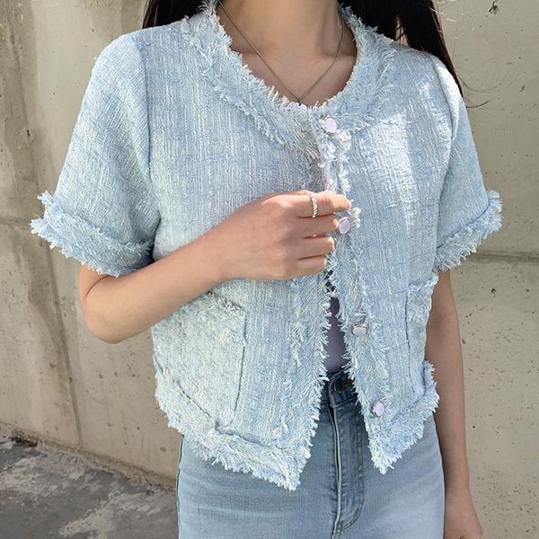 korean chic french style round neck fringes stitching single breasted loose short sleeve tweed coat clothes cardigan jacket women's jac, Black;brown
korean chic french style round neck fringes stitching single breasted loose short sleeve tweed coat clothes cardigan jacket women's jac, Black;brown