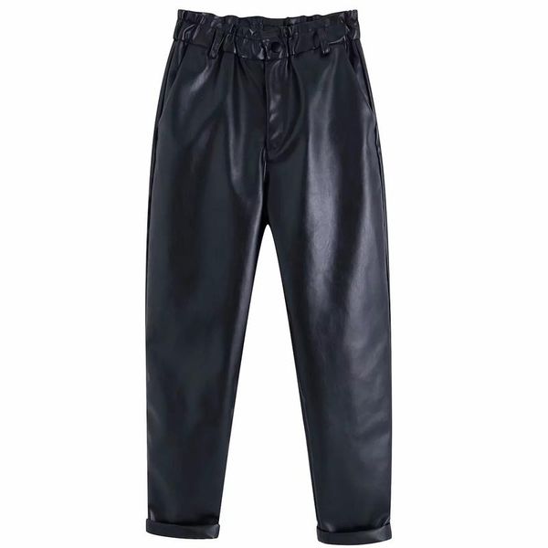 women's pants & capris 2021 spring woman pu classic black warm leather winter style loose party slim fit long pencil trousers, Black;white
women's pants & capris 2021 spring woman pu classic black warm leather winter style loose party slim fit long pencil trousers, Black;white