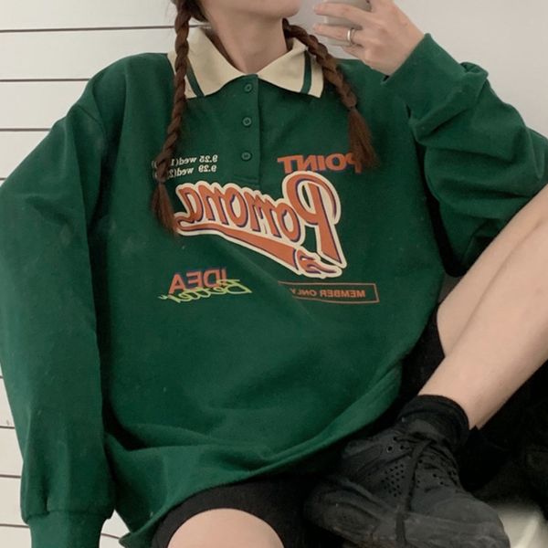 women's hoodies & sweatshirts vintage female sweatshirt, long sleeve shirt with round collar, harajuku style, urban fashion, autumn grj, Black
women's hoodies & sweatshirts vintage female sweatshirt, long sleeve shirt with round collar, harajuku style, urban fashion, autumn grj, Black