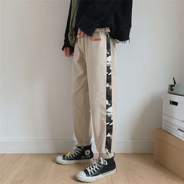 men's pants youth trend casual camouflage stitching legged sports large size trendy loose student h2c4, Black
men's pants youth trend casual camouflage stitching legged sports large size trendy loose student h2c4, Black