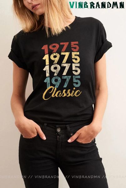 women's t-shirt classic 1975 dazzle colour t shirt women summer custom camisetas 46th birthday gift short sleeve shirts thanksgiving ap, White
women's t-shirt classic 1975 dazzle colour t shirt women summer custom camisetas 46th birthday gift short sleeve shirts thanksgiving ap, White