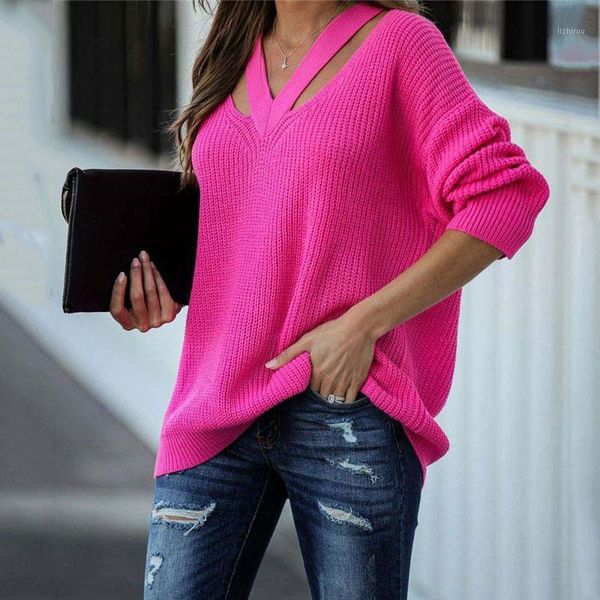 women's sweaters 2021 autumn winter knitted sweater women jumper v neck pullover long sleeve loose for, White;black
women's sweaters 2021 autumn winter knitted sweater women jumper v neck pullover long sleeve loose for, White;black