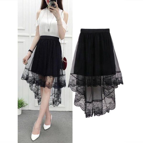skirts woman women's mesh lace summer black gauze skirt faldas jupe 
skirts woman women's mesh lace summer black gauze skirt faldas jupe
