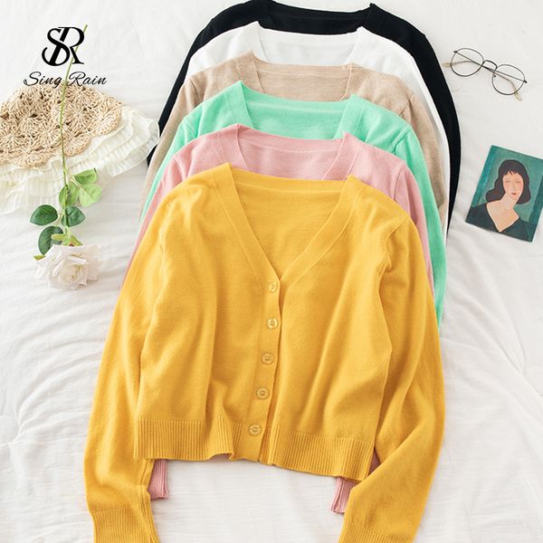 women korean solid knitting cardigan v neck buttons loose casual elastic autumn winter fashion cardigans 210419, White;black
women korean solid knitting cardigan v neck buttons loose casual elastic autumn winter fashion cardigans 210419, White;black