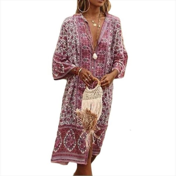 vintage printed split fork women dresses plus size elegant summer v neck button big swing 5xl, Black;gray
vintage printed split fork women dresses plus size elegant summer v neck button big swing 5xl, Black;gray