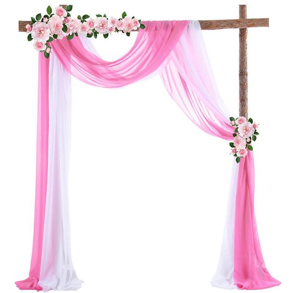 party decoration 2 panels white pink wedding arch draping chiffon fabric drapery backdrop curtain table runner for decor
party decoration 2 panels white pink wedding arch draping chiffon fabric drapery backdrop curtain table runner for decor