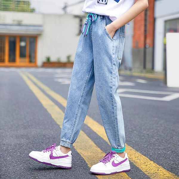 jeans fashion summer for girls teenage children elastic waist denim pants kids trousers clothes 4-14 years, Blue
jeans fashion summer for girls teenage children elastic waist denim pants kids trousers clothes 4-14 years, Blue