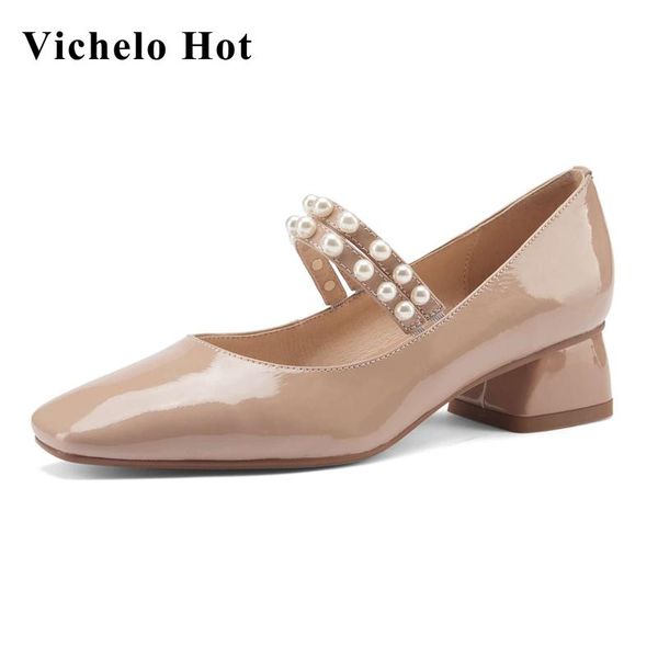 dress shoes vichelo 2021 patent leather square toe med heel mary janes pearl decoration korean street beauty lady women pumps l14, Black
dress shoes vichelo 2021 patent leather square toe med heel mary janes pearl decoration korean street beauty lady women pumps l14, Black