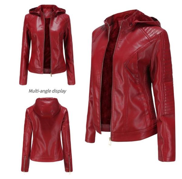 women's jackets plus size velvet leather jacket hooded autumn and winter short warm casual, Black;brown
women's jackets plus size velvet leather jacket hooded autumn and winter short warm casual, Black;brown