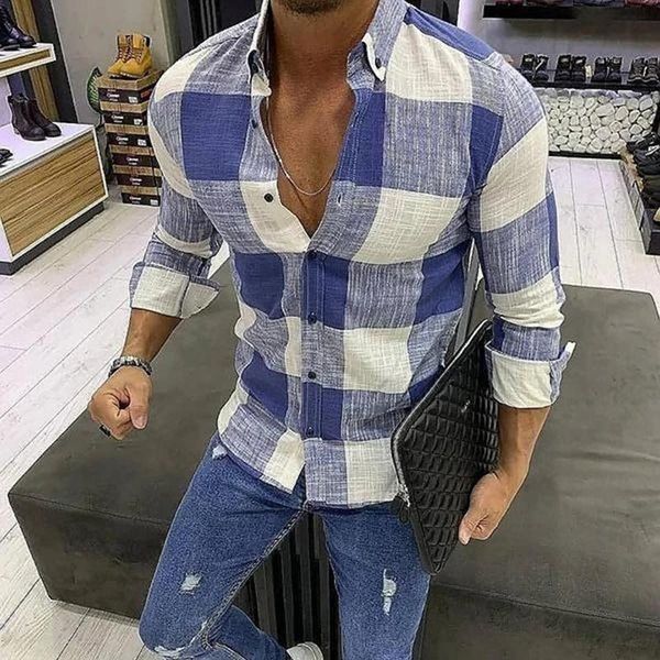 men's casual shirts 2021 spring long sleeve plaid for men vintage button turn-down collar male fashion shirt streetwear harajuku, White;black
men's casual shirts 2021 spring long sleeve plaid for men vintage button turn-down collar male fashion shirt streetwear harajuku, White;black