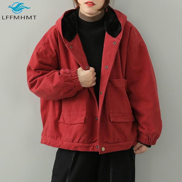 women winter thick fleece warm pocket long sleeve solid color cargo coat female korean short version casual loose hooded jackets women', Black;brown
women winter thick fleece warm pocket long sleeve solid color cargo coat female korean short version casual loose hooded jackets women', Black;brown