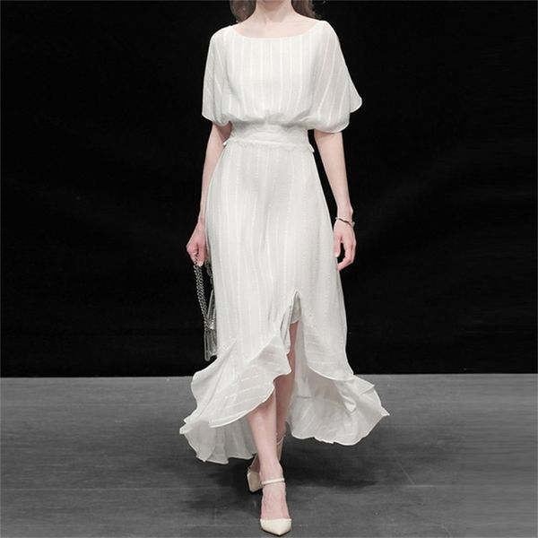 women elegant white dress festa wedding cocktail party robe femme asymmetrical designer chiffon vestidos 210603, Black;gray
women elegant white dress festa wedding cocktail party robe femme asymmetrical designer chiffon vestidos 210603, Black;gray