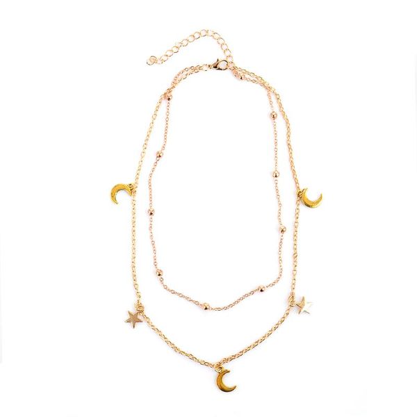 chokers sr:finej trendy star moon necklaces double layer gold color choker necklace for women clavicle chain jewelry, Golden;silver
chokers sr:finej trendy star moon necklaces double layer gold color choker necklace for women clavicle chain jewelry, Golden;silver