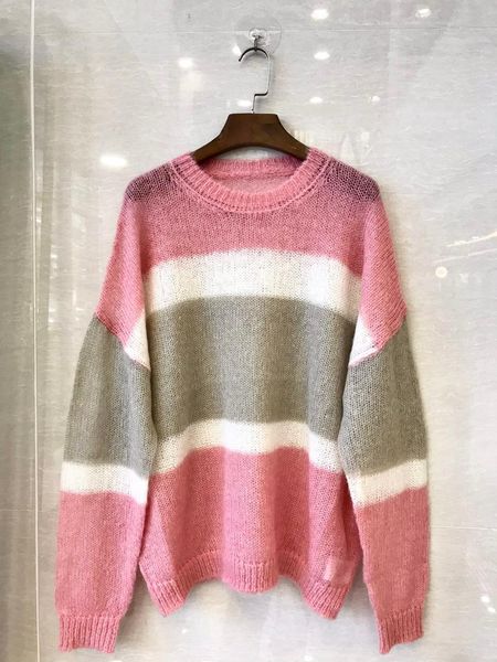 ladies fashion long sleeve casual color block striped sweater 1228 women's sweaters, White;black
ladies fashion long sleeve casual color block striped sweater 1228 women's sweaters, White;black