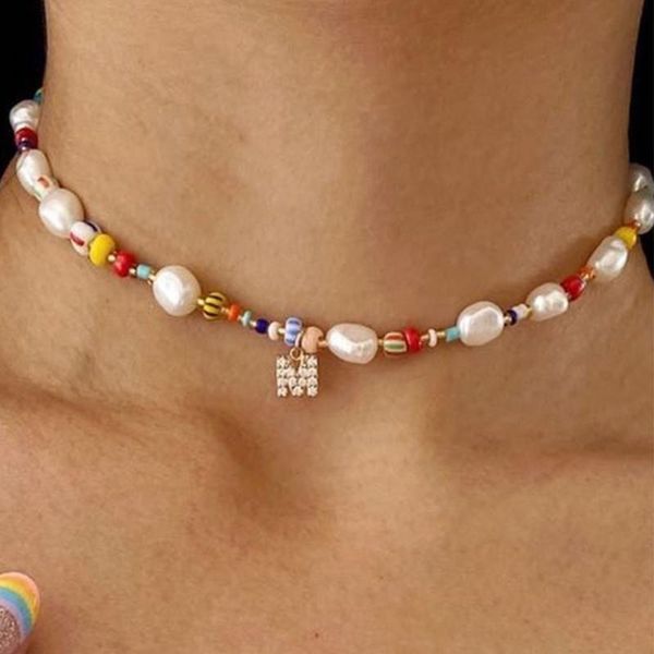 chains irregular colorful natural stone beads choker necklace for women diy custom 26 initials pearl name beaded necklaces gift jewelry, Silver
chains irregular colorful natural stone beads choker necklace for women diy custom 26 initials pearl name beaded necklaces gift jewelry, Silver