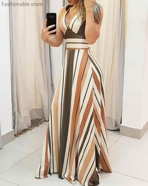 casual dresses elegant office lady striped maxi dress women deep v neck high waist sleeveless, Black;gray
casual dresses elegant office lady striped maxi dress women deep v neck high waist sleeveless, Black;gray