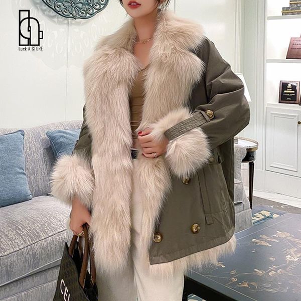 women's fur & faux luck a coat oversized female jacket warm double-sided coats women 2021 parka, Black
women's fur & faux luck a coat oversized female jacket warm double-sided coats women 2021 parka, Black