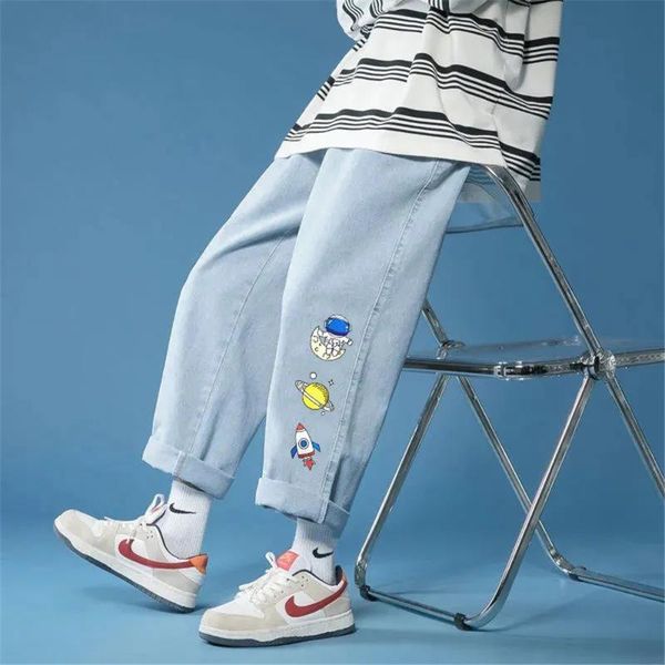 women's jeans cartoon jean pants female wide leg boyfriend summer high waist cool harajuku stright trousers, Blue
women's jeans cartoon jean pants female wide leg boyfriend summer high waist cool harajuku stright trousers, Blue