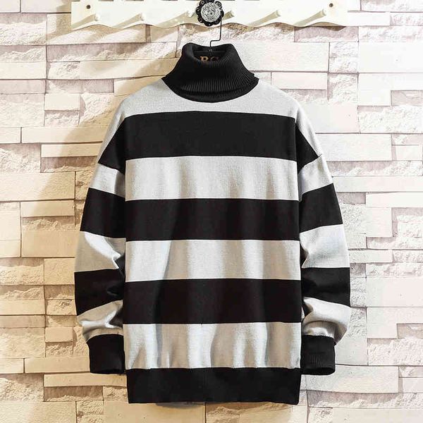 men's sweaters turtleneck knitted s striped casual high neck knitwear sweater fashion loose pullovers clothes 2mbq, White;black
men's sweaters turtleneck knitted s striped casual high neck knitwear sweater fashion loose pullovers clothes 2mbq, White;black