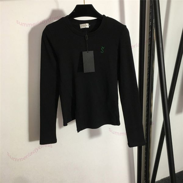 embroidery letter sweater soft knitted bottoming shirt personalized irregular split long sleeve fashion tight pullovers, White;black
embroidery letter sweater soft knitted bottoming shirt personalized irregular split long sleeve fashion tight pullovers, White;black