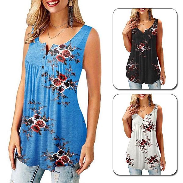 women's tanks & camis fashion women casual floral print tank button u-neck sleeveless vest t-shirt summer clothing, White
women's tanks & camis fashion women casual floral print tank button u-neck sleeveless vest t-shirt summer clothing, White