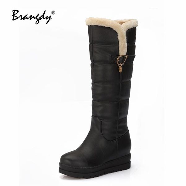 boots brangdy concise women knee high pu belt buckle shoes solid round toe winter snow platform hidden height, Black
boots brangdy concise women knee high pu belt buckle shoes solid round toe winter snow platform hidden height, Black