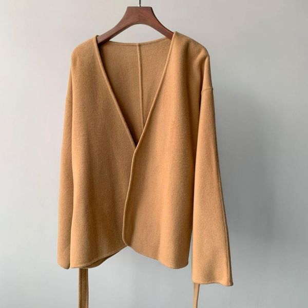 women's wool & blends women's and cashmere lace-up coat camel grey color double-sided v neck long sleeve 2021 autumn winter jackets, Black
women's wool & blends women's and cashmere lace-up coat camel grey color double-sided v neck long sleeve 2021 autumn winter jackets, Black