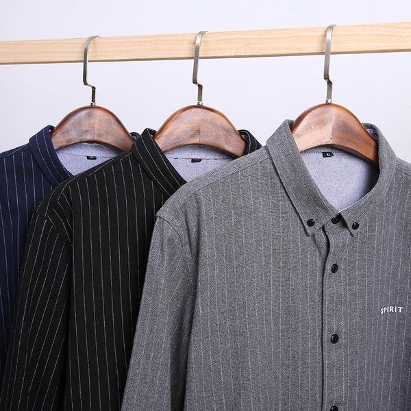 men's fat plus size striped square collar long sleeve shirt dress shirts, White;black
men's fat plus size striped square collar long sleeve shirt dress shirts, White;black