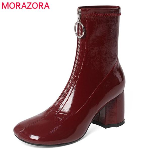 boots morazora 2022 arrive patent leather slim stretch women high heels party shoes zip round toe fashion ankle woman, Black
boots morazora 2022 arrive patent leather slim stretch women high heels party shoes zip round toe fashion ankle woman, Black
