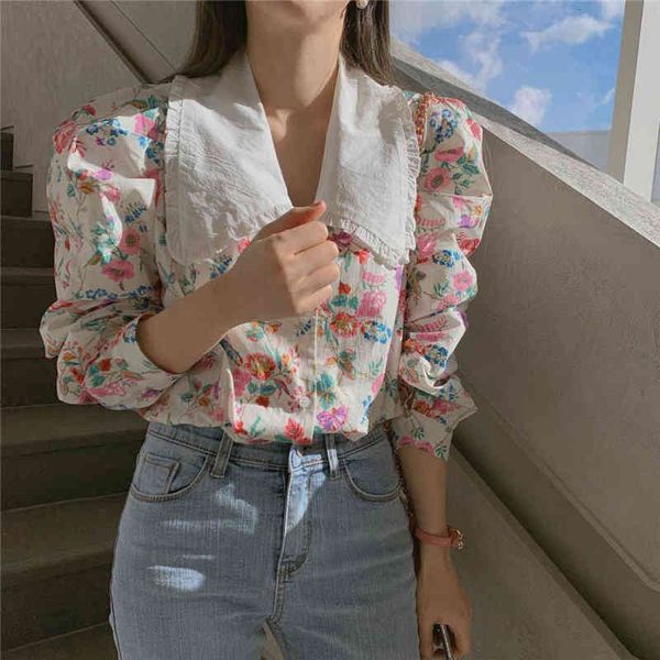 women's blouses & shirts hzirip sweet loose gentle printed flowers chic casual streetwear vintage stylish femme retro women m8r1, White
women's blouses & shirts hzirip sweet loose gentle printed flowers chic casual streetwear vintage stylish femme retro women m8r1, White