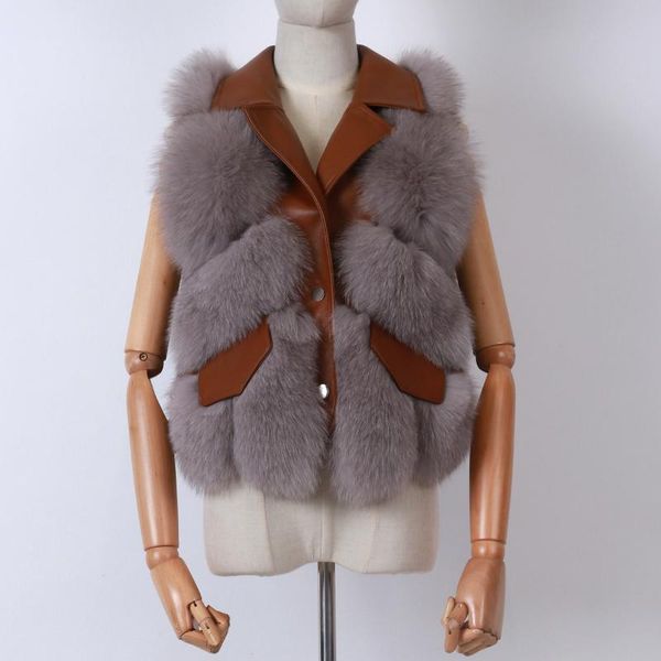 women's fur & faux ladies gilet natural women real vest, Black 
women's fur & faux ladies gilet natural women real vest, Black