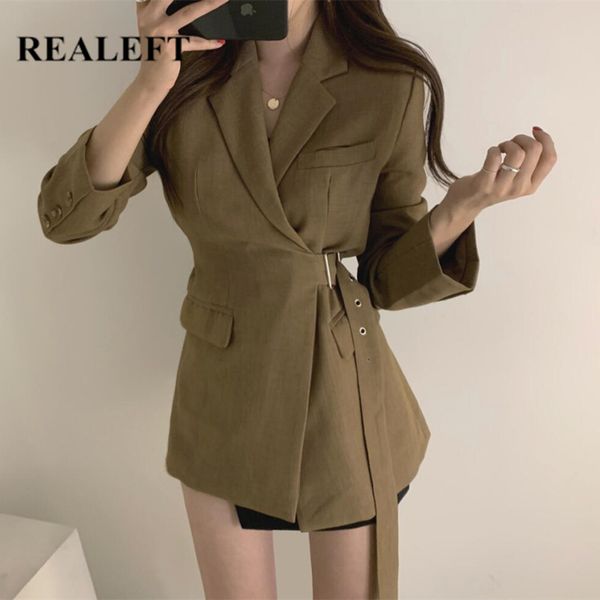 autumn winter solid formal women's blazer jacket side sashes casual jackets chic ladies outwear female pockets 210428, White;black
autumn winter solid formal women's blazer jacket side sashes casual jackets chic ladies outwear female pockets 210428, White;black