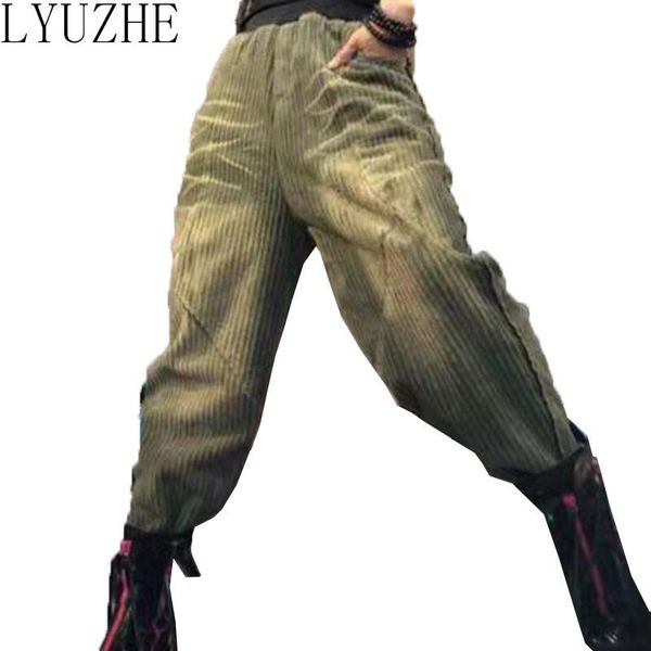 women's pants & capris lyuzhe vintage women corduroy 2021 autumn solid female harem elastic waist full length qdy311, Black;white
women's pants & capris lyuzhe vintage women corduroy 2021 autumn solid female harem elastic waist full length qdy311, Black;white