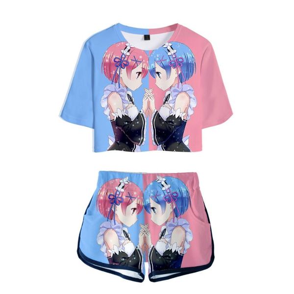 women's t-shirt trendy 3d two pieces sets re:life in a different world from zero t-shirts shorts pants dew navel sport girl short sleev, White
women's t-shirt trendy 3d two pieces sets re:life in a different world from zero t-shirts shorts pants dew navel sport girl short sleev, White