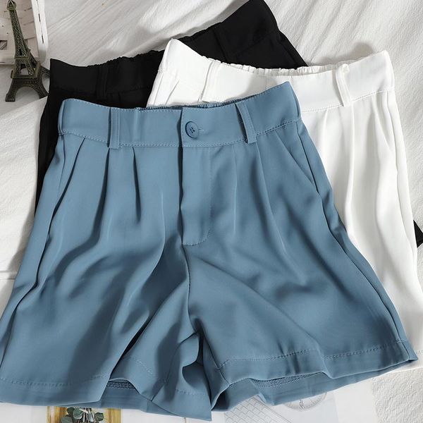 women's shorts summer fashion suit short women high waist wide leg trouser femme blue black casual formal bottoms, White;black
women's shorts summer fashion suit short women high waist wide leg trouser femme blue black casual formal bottoms, White;black