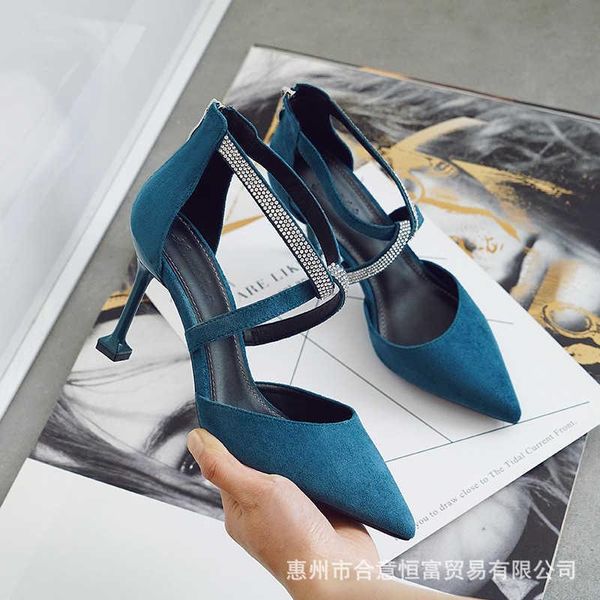 dress shoes sandals women's high-heeled rhinestone, Black