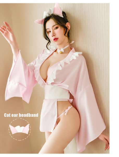 costumes role-playing dance costume japanese deep v cat ear kimono outfit maiden erotic lotus leaf lace neckline butterfly girdle, Black
costumes role-playing dance costume japanese deep v cat ear kimono outfit maiden erotic lotus leaf lace neckline butterfly girdle, Black