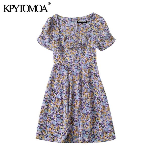 women chic fashion floral print pleated mini dress vintage short sleeve back zipper female dresses vestidos mujer 210416, Black;gray
women chic fashion floral print pleated mini dress vintage short sleeve back zipper female dresses vestidos mujer 210416, Black;gray