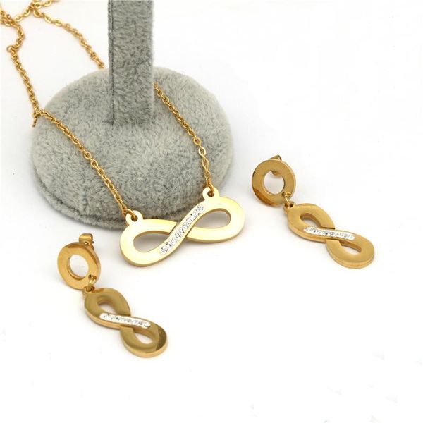earrings & necklace 316l stainless steel gold color double infinity symbol sign earring jewelry sets, Silver
earrings & necklace 316l stainless steel gold color double infinity symbol sign earring jewelry sets, Silver