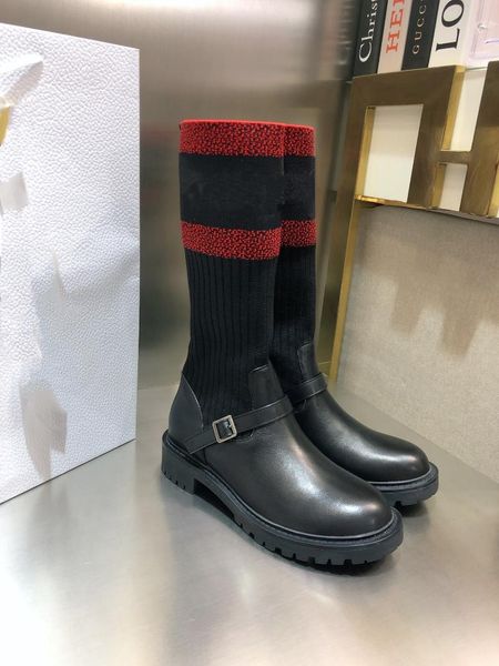 boots stretch sock winter women shoes genuine leather platform mid-calf mixed colors belt buckle slip-on designer, Black
boots stretch sock winter women shoes genuine leather platform mid-calf mixed colors belt buckle slip-on designer, Black