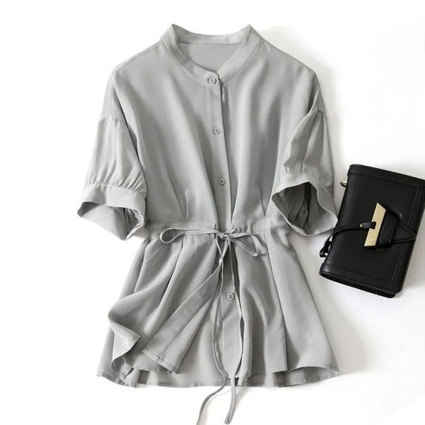 women's blouses & shirts french retro casual chiffon shirt female oversized 2021 summer style korean fashion drawstring waist round nec, White
women's blouses & shirts french retro casual chiffon shirt female oversized 2021 summer style korean fashion drawstring waist round nec, White